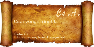 Cservenyi Anett névjegykártya