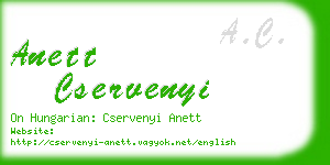 anett cservenyi business card